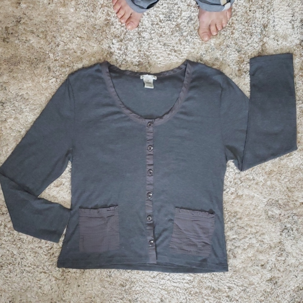 Avalin cardigan sweater with pleated pockets